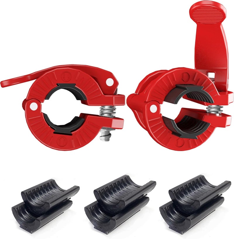 MAXRICH Barbell Clamps 1 Inch or 2inch - 2 PCS Adjustable Barbell Clips Quick Release Locking Weight Clips Olympic Barbell Collars (Red 0.98-1.18inch) - Image 1